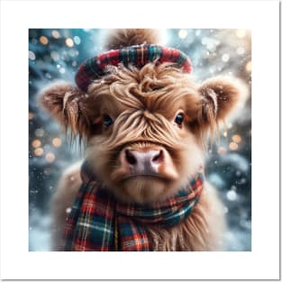 Cute Scottish Highland Calf Posters and Art